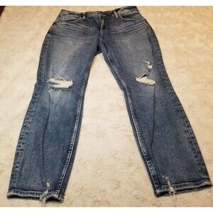 Silver Jeans Womens 30x 29 Boyfriend Distressed Fluid Denim Medium Wash …